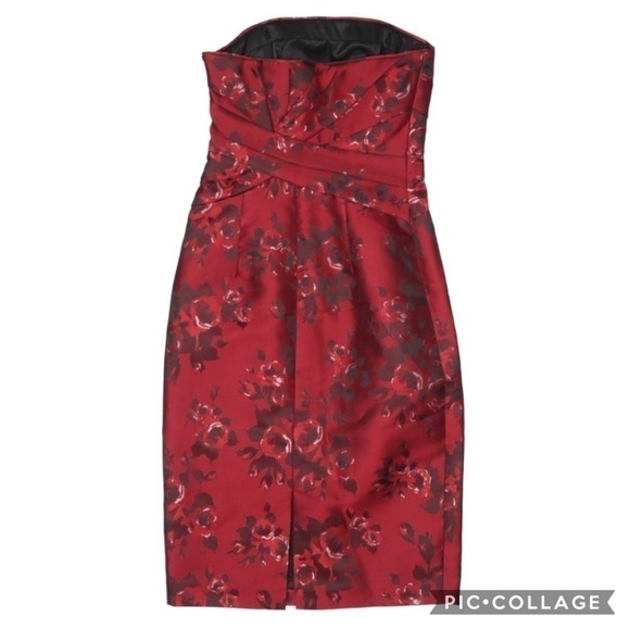 WHBM Satin Floral Embroidered Cocktail Dress - Picture 2 of 3